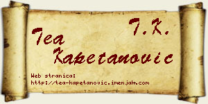 Tea Kapetanović vizit kartica